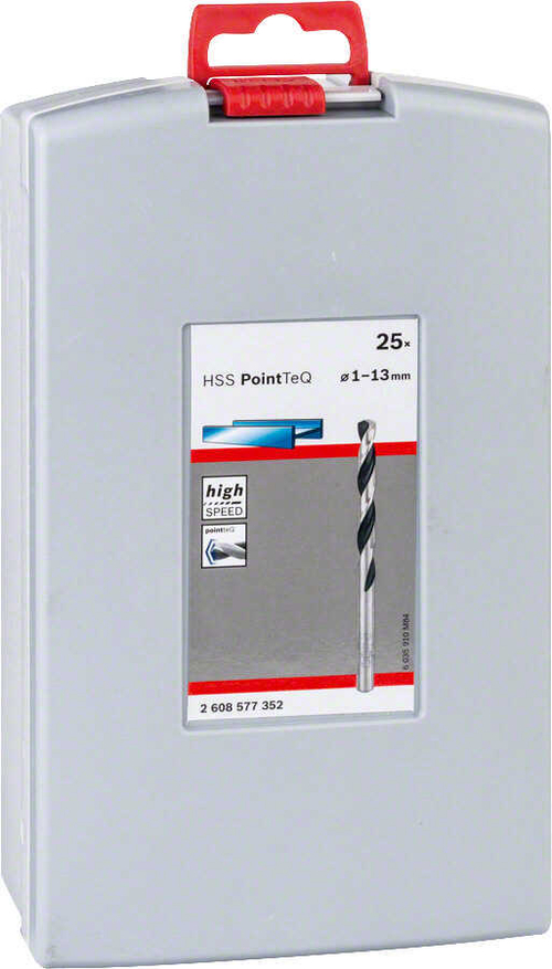 Набор ProBox из 19 спиральных свёрл HSS BOSCH PointTeq, 1–13 мм 2608577352