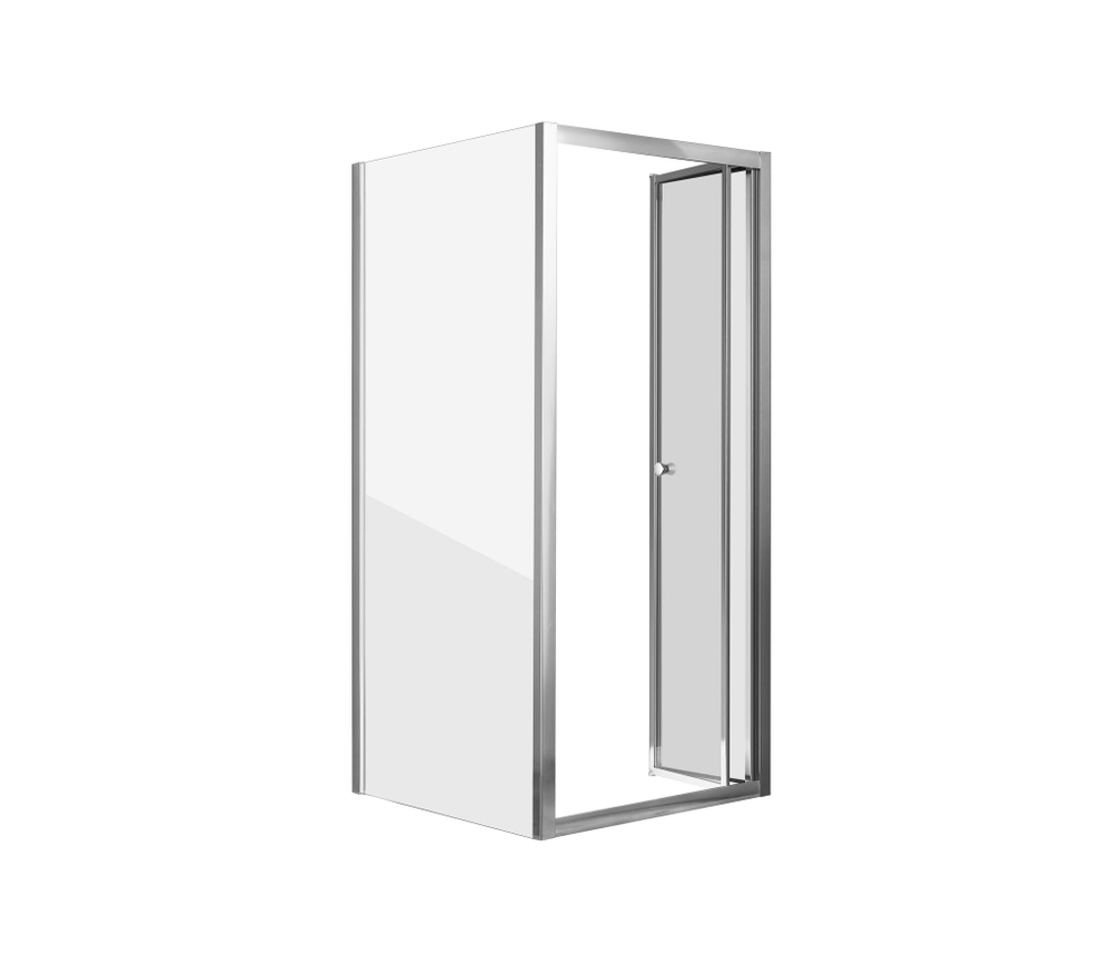 Душевой уголок дверь складная 90x90 GROSSMAN GR-9090Ad профиль хром стекло прозрачное 5 мм