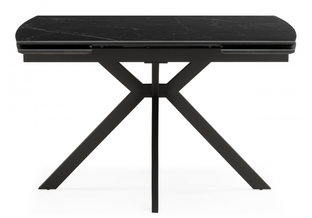 Керамический стол Woodville Катчел-2 120(180)x80 matte черный мрамор, черный