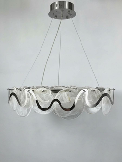 Люстра подвесная Lanbos, 8 ламп Е14, до 320 Вт, до 18 кв м, серебро