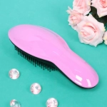 Расческа массажная компактная «Manhattan style», цвет сиреневый/черный, 20,5*7,5см