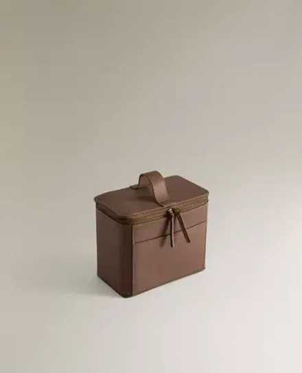 ZARA HOME КОЖАНЫЙ НЕСЕССЕР, КОРИЧНЕВЫЙ