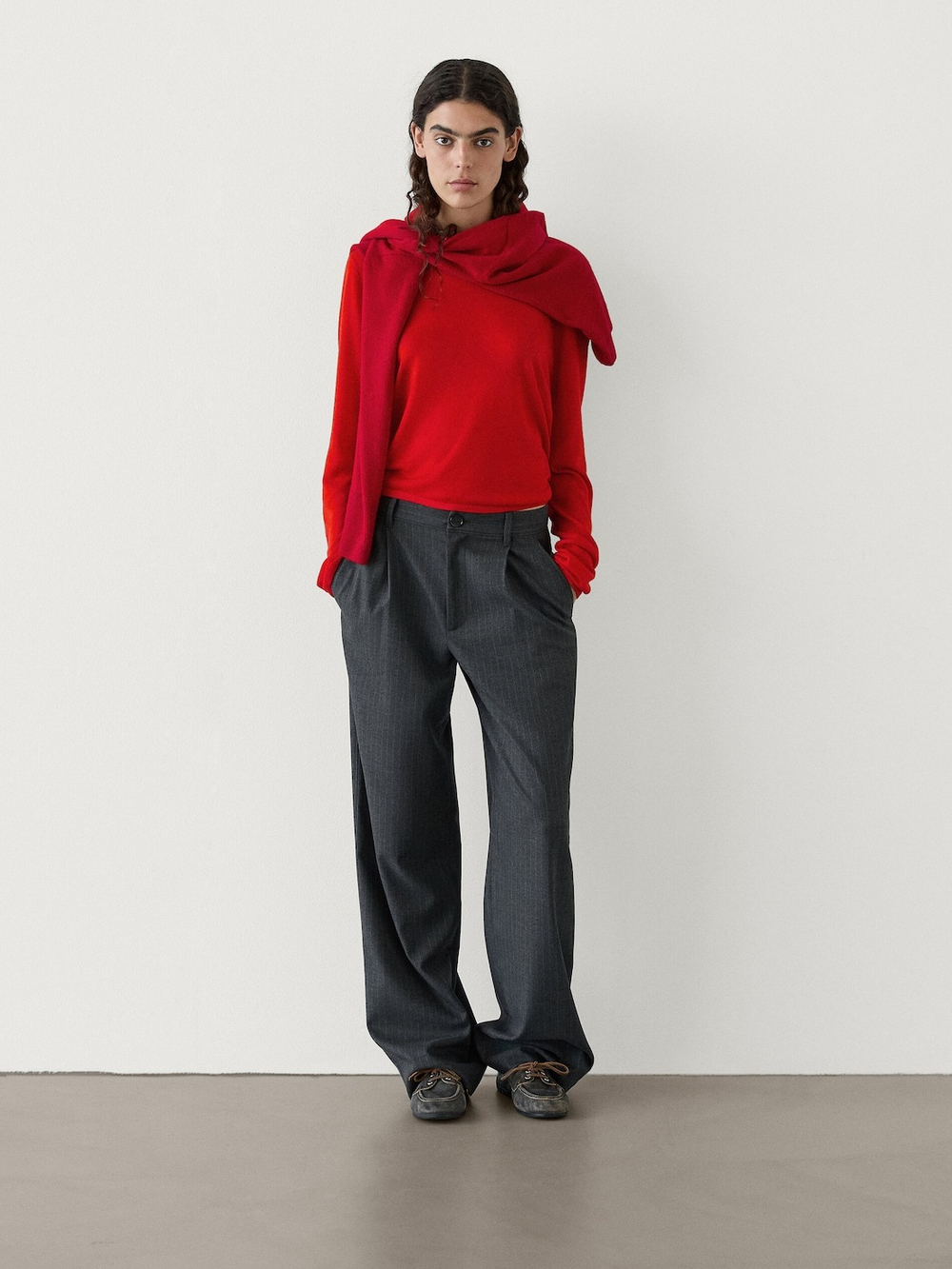 Massimo Dutti Свитер из 100% шерсти, оранжевый