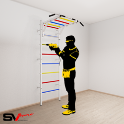 Монтаж шведской стенки Sv Sport в бетонные, кирпичные стены