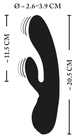 Черный вибратор-кролик с электростимуляцией E-Stim Rabbit Vibrator - 20,5 см.