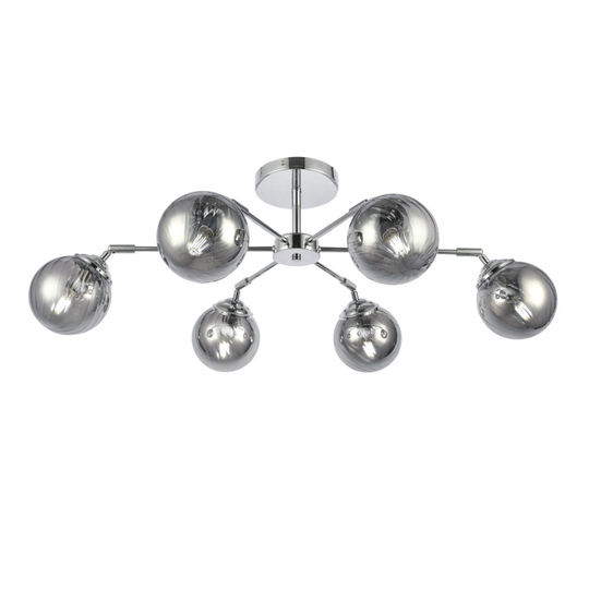 SLE102202-06 Светильник потолочный Хром/Дымчатый E14 6*40W