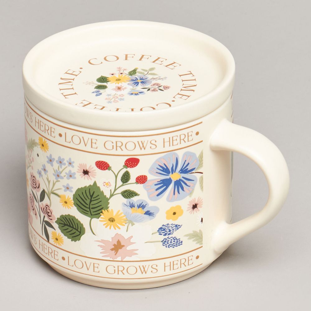 КРУЖКА С КРЫШКОЙ LEFARD SPRING FLOWERS 390МЛ. (КОР=24ШТ.)