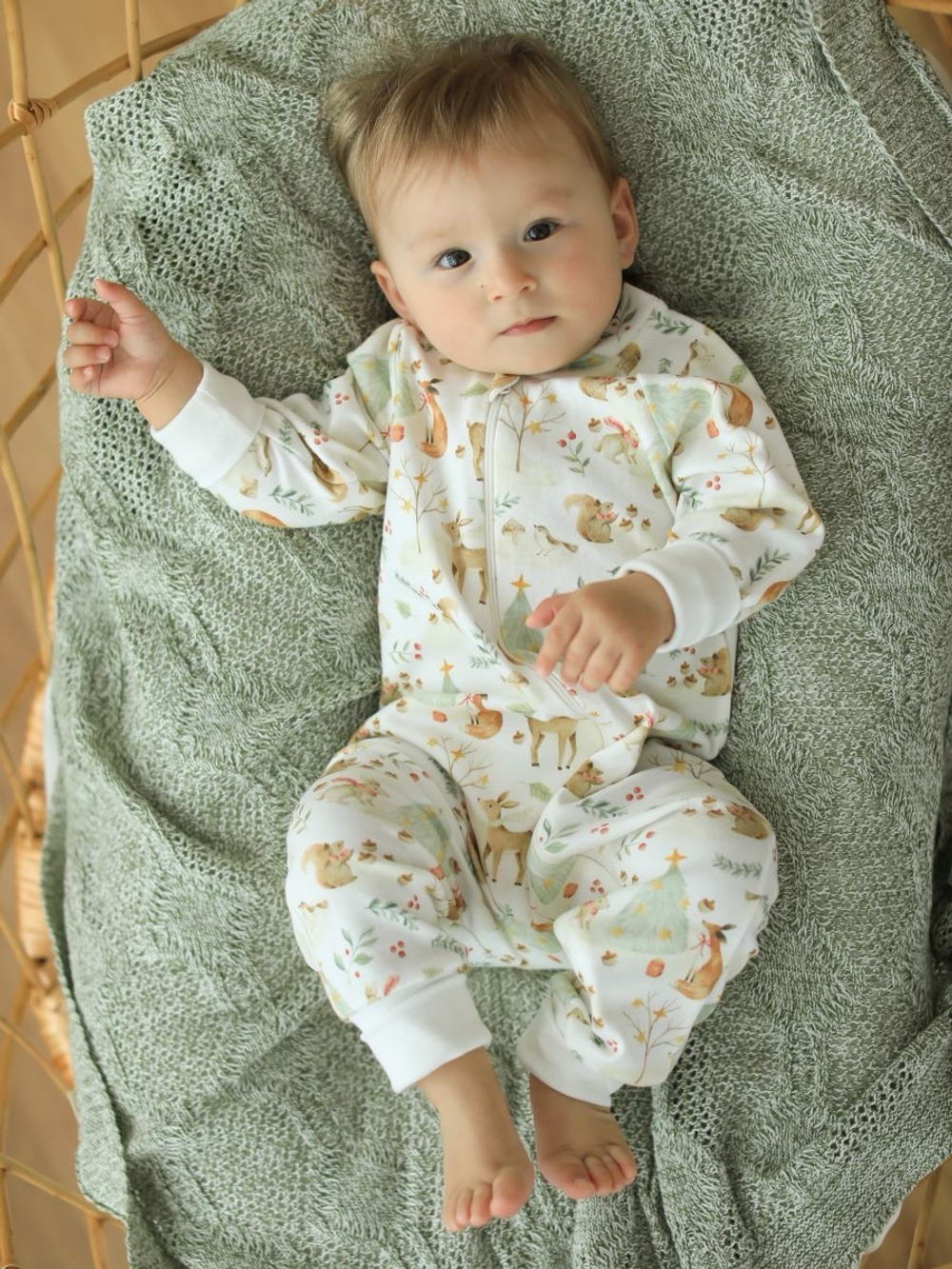 Комбинезон растущий на молнии "Новогодний лес"