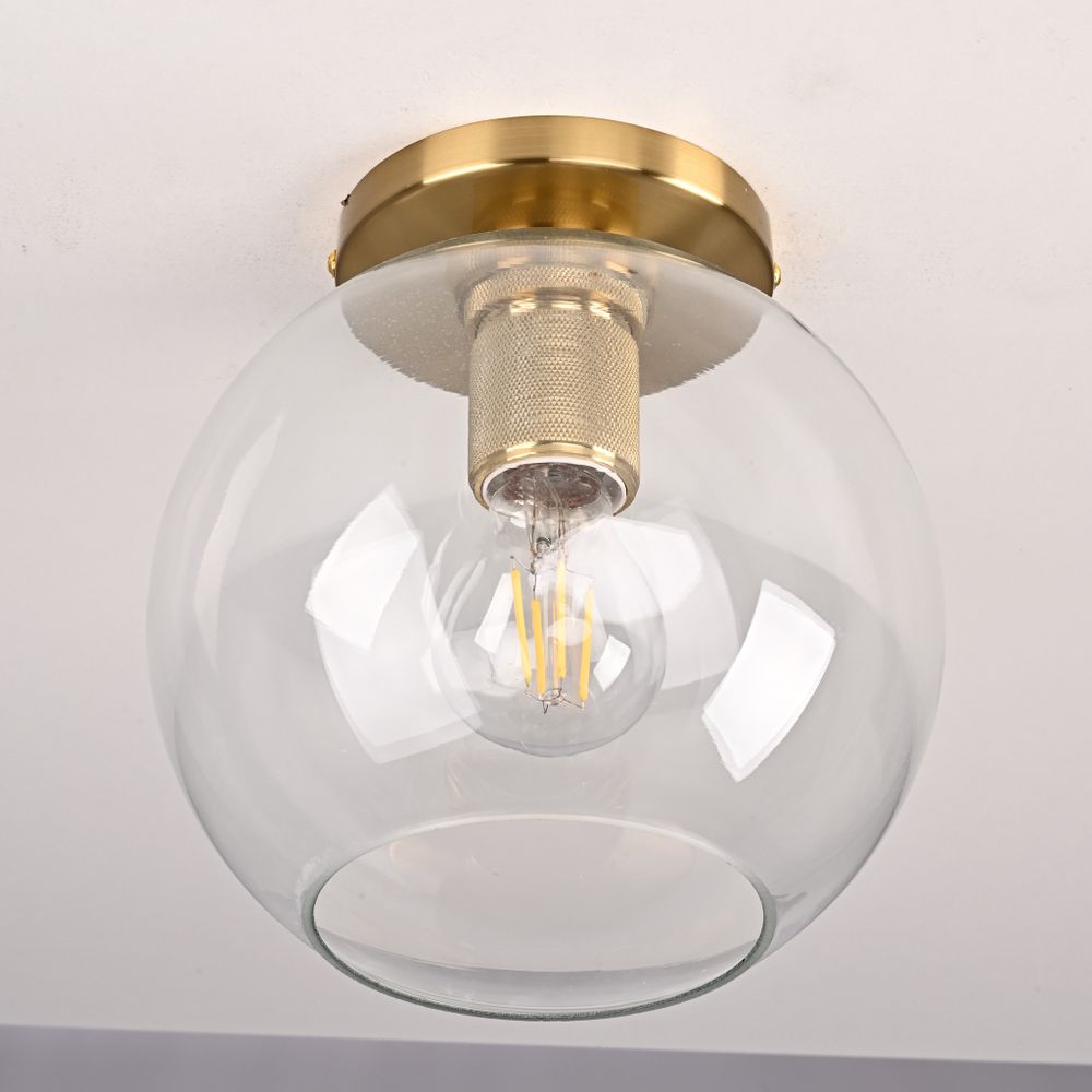Потолочный Светильник Rh Utilitaire Globe Shade Flushmount Brass By Imperiumloft
