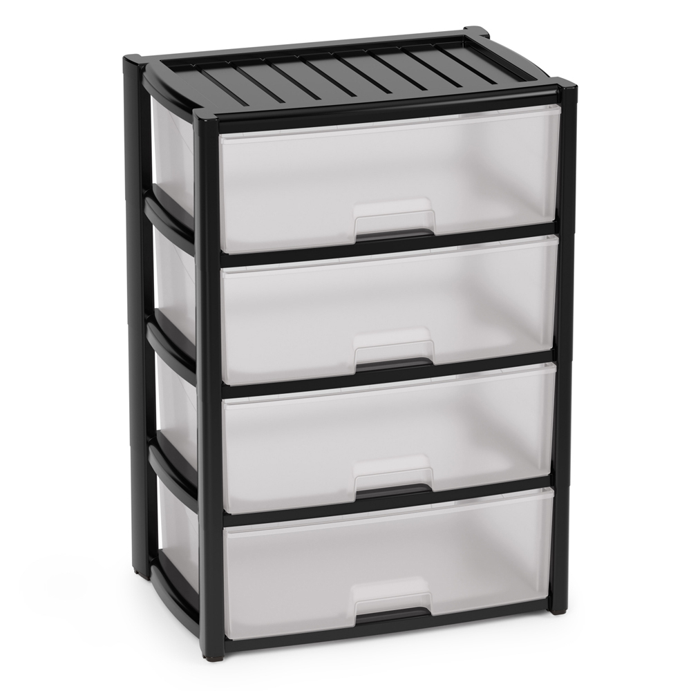 Комод 4-х секционный "Колорит" широкий (черный)