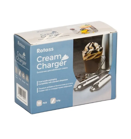 Баллончики для взбивания сливок (N20) 10 шт/уп, ROTASS