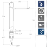 Смеситель для раковины чаши TZAR 340201NC никель