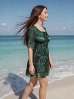 Купальник-платье слитный большой размер