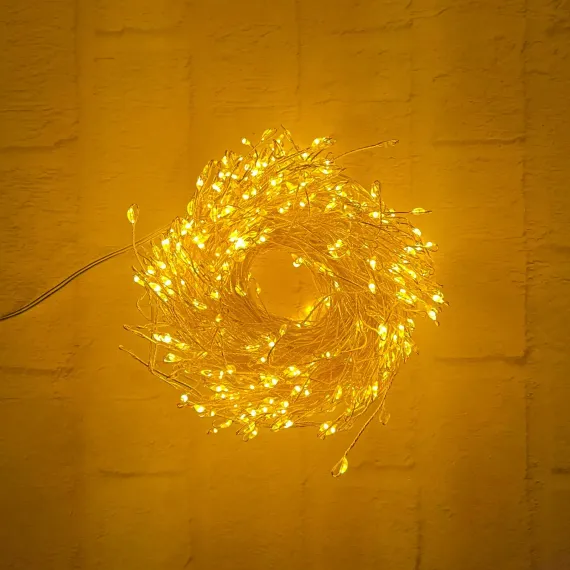 Гирлянда Капли 600 теплых макро ламп, 15 м., 8 режимов, серебряный провод, Christmas DeLuxe (87653)