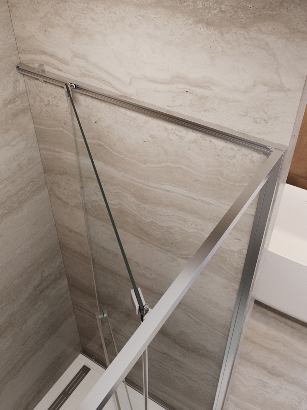 Душевая дверь Cezares LUX-B-FS-1-100-C-CR, 100х195, профиль хром, стекло прозрачное