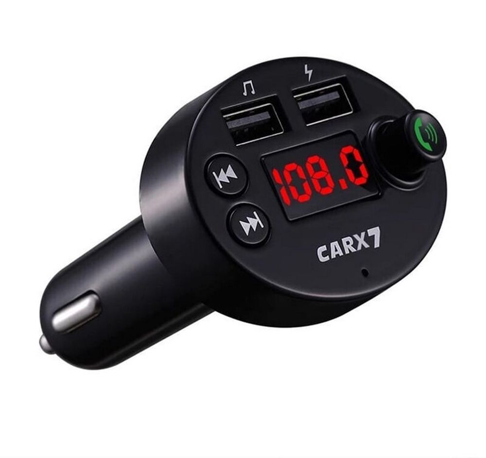 Автомобильный FM-трансмиттер CARX7 Bluetooth (черный)