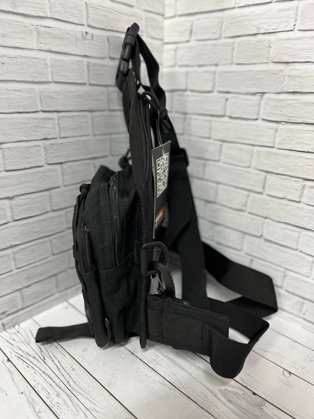 Тактическая плечевая сумка / чёрный