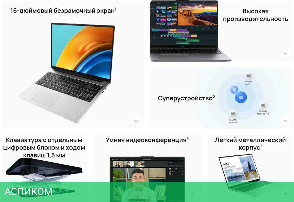 Ноутбук Huawei MateBook D16 MCLF-X Space Gray (53013YDJ)