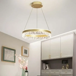 72 Вт золотая круглая из кованого железа светодиодная люстра подвесная потолочная с дистанционным управлением для спальни кухни гостиной