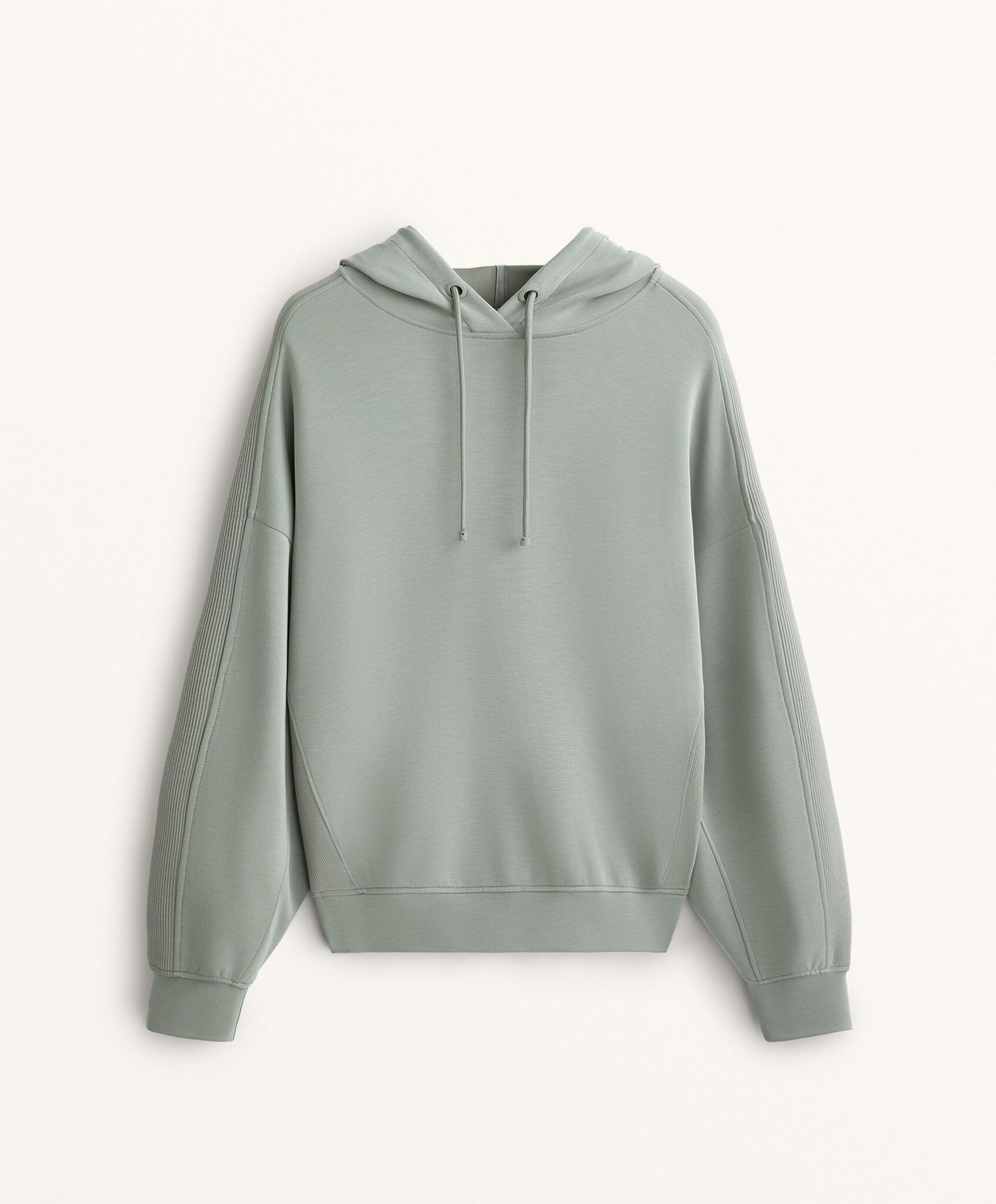 Oysho Толстовка с капюшоном из мягкого модала, синий/зеленый