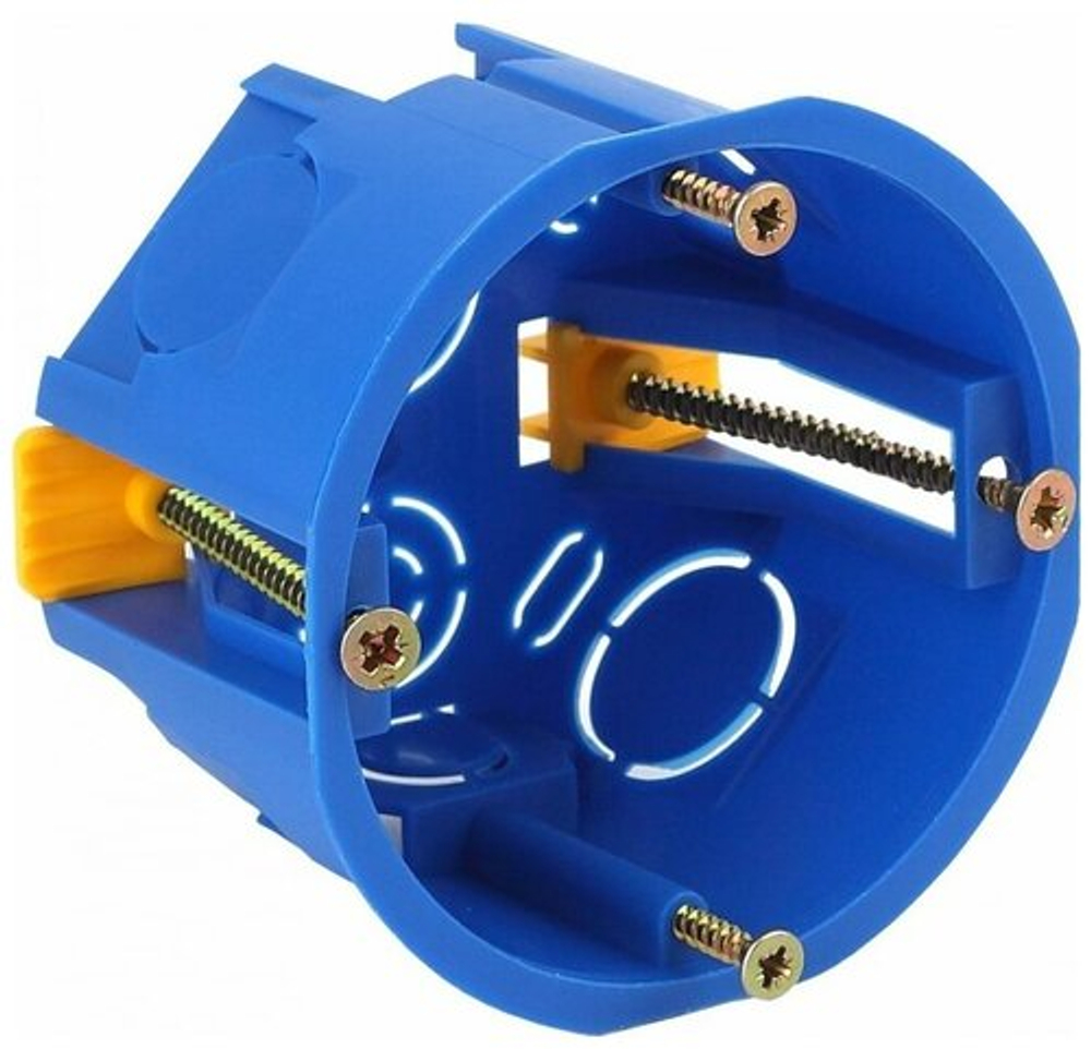 Коробка установочная д/полых стен D68*45мм,пласт.лапки
