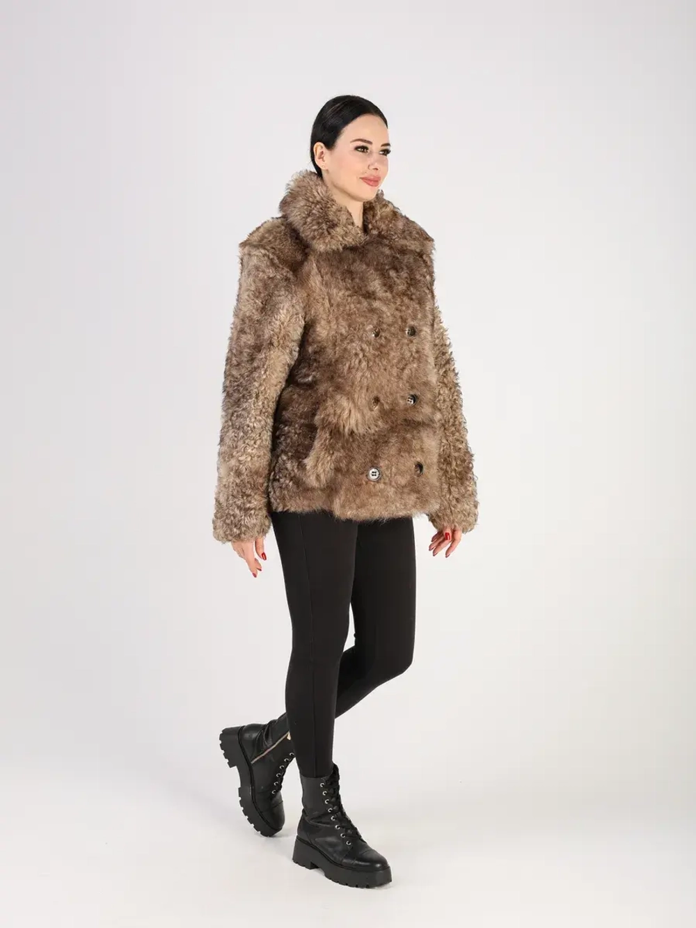 Дубленка зимняя шуба натуральная короткая