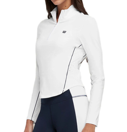 Женская теннисная футболка с длинным рукавом Wilson Brentwood Half-Zip Longsleeve