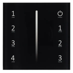 Панель Sens SMART-P17-DIM Black (230V, 4 зоны, 2.4G) (Arlight, IP20 Пластик, 5 лет) 028129