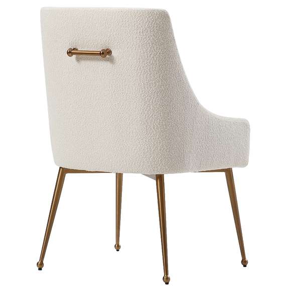 Стул Senna, белое букле с золотыми ножками | Купить в Hallberg.ru