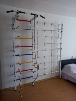 Монтаж шведской стенки Sv Sport с канатным лазом в пеноблочные, газоблочные стены