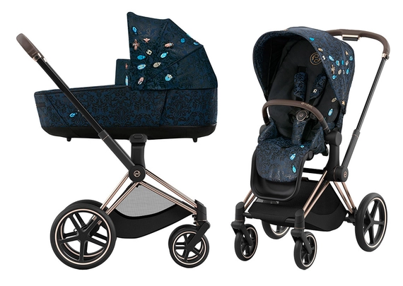 Детская коляска Cybex Priam IV 2 в 1 FE Jewels of Nature шасси Rosegold