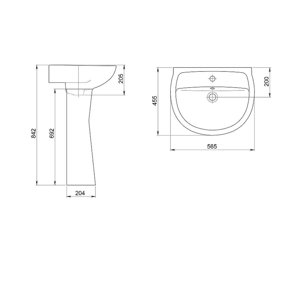 УМЫВАЛЬНИК SANTERI ВЕРСИЯ С ПЕРЕЛИВОМ БЕЛЫЙ