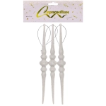 Подвеска «Изящная сосулька» 16 см (набор 3 шт), Белый