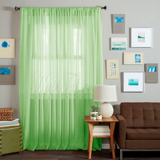 Штора. Тюль Basica (микровуаль зеленый)