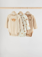 Боди с длинным рукавом для малышей Next E57-304, 3 шт., Бежевый