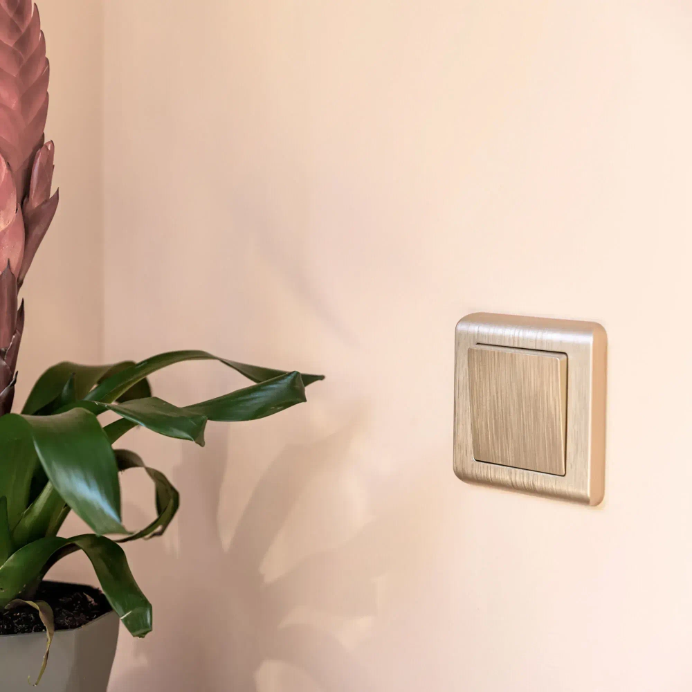 Выключатель одноклавишный (шампань рифленый) W1110010