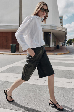 ZARA РУБАШКА OVERSIZE В ПОЛОСКУ, БЕЛЫЙ/ЧЕРНЫЙ