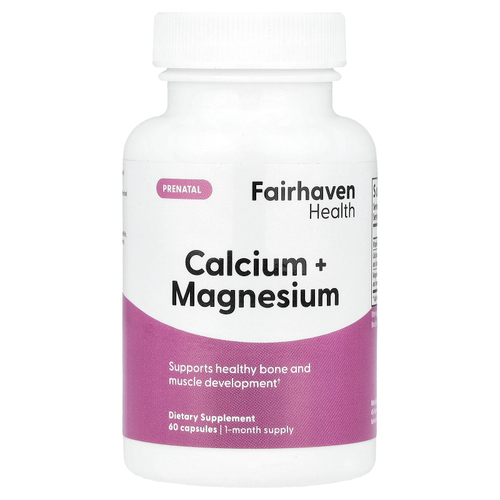 Fairhaven Health, для беременных, кальций и магний, 60 капсул