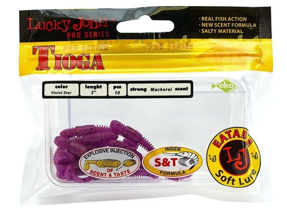 Виброхвосты съедобные LJ Pro Series TIOGA 2.0in (5 см), цв. S26, 10 шт.