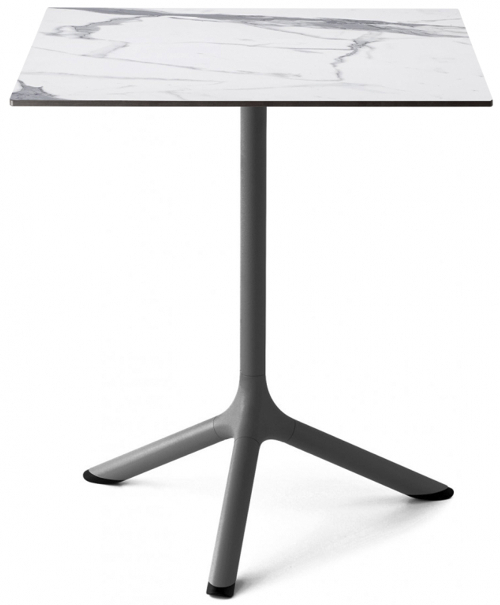 Стол ламинированный обеденный складной Scab Design Tripe Folding, антрацит, белый мрамор Каррара