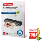Пленки-заготовки для ламинирования А4, КОМПЛЕКТ 100 шт., 125 мкм, BRAUBERG
