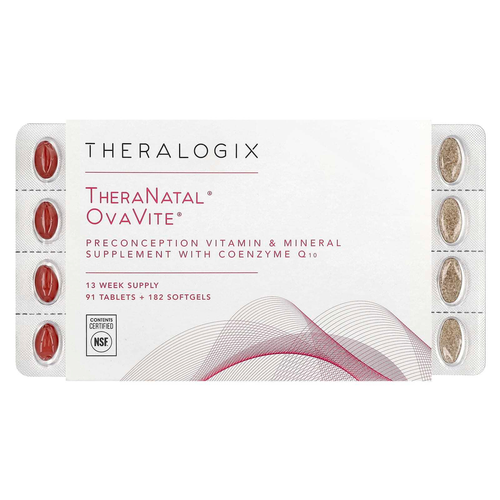 Theralogix, TheraNatal, OvaVite`` 91 таблетка + 182 мягкие таблетки