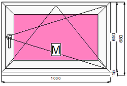 Пластиковое окно 650 х 1000 ТермА Эко + Москитная сетка