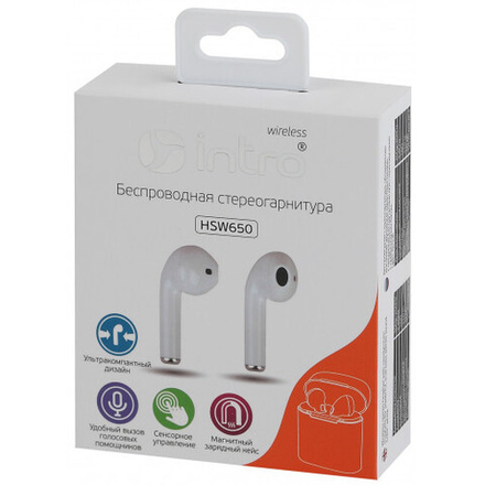 Intro HSW650White Bluetooth-гарнитура белые