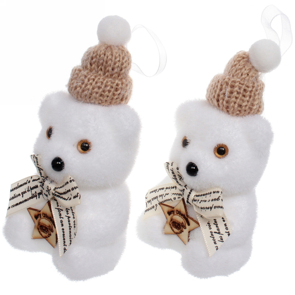 Елочные украшения «Медвежонок» (набор 2 шт) 7*13,5 см, золото