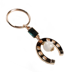 Брелок "Подкова" адуляр, латунь