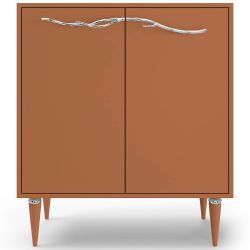 Комод Арт Колор matte Классик Сильвер с 2 полками Томленый оранжевый матовый