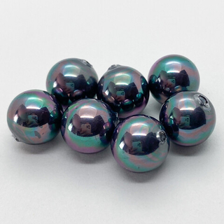 &quot;Майорка&quot; полупросверленная, цвет черный АВ, 12 мм, цена за 1 шт