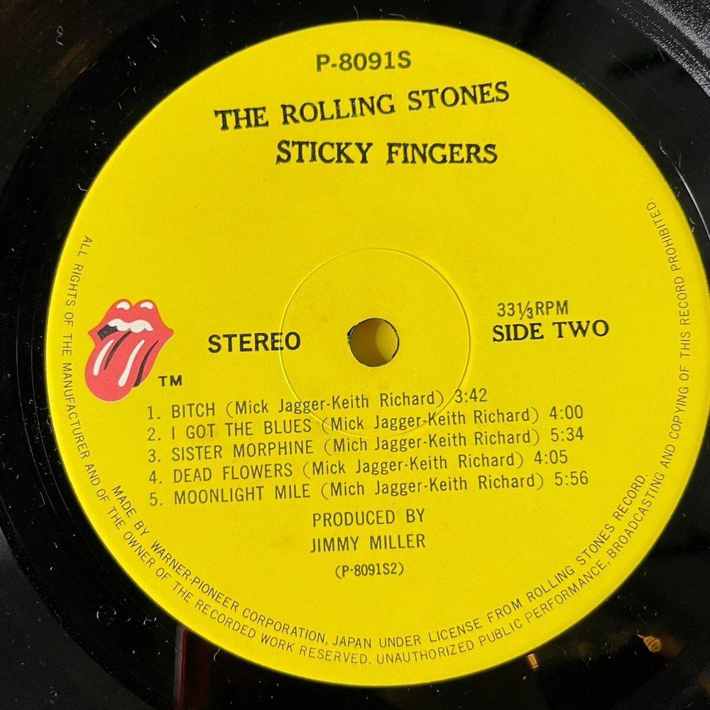 Винтажная виниловая пластинка LP The Rolling Stones Sticky Fingers (Japan 1971) (No Obi) Brown Sugar