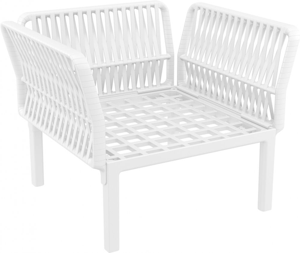 Кресло пластиковое с подушками Siesta Contract Portofino Lounge, белый, бежевый